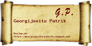 Georgijevits Patrik névjegykártya